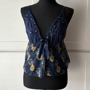 Babydoll Floral Sheer Lace Cami top